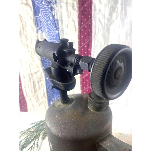 Vintage Brass Blow Torch Otto Bernz With Wooden Handle & Adjustable Valve - Picture 5 of 9